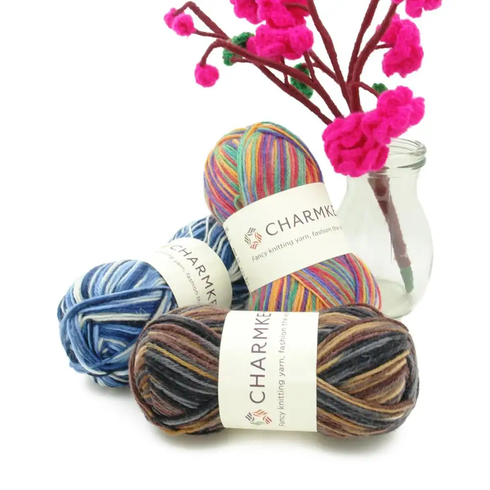 2015年人気のニットファンシースカーフ糸インド綿混紡糸ライオンブランドカシミア混紡糸スカーフ用