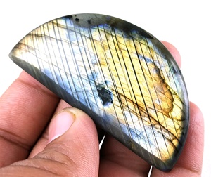 178กะรัตธรรมชาติ Labradorite ครึ่งดวงจันทร์รูปร่าง Cabochon หลวมพลอยขายส่งสีฟ้าพลุทำลูกปัด - Product Image 4