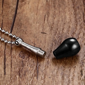 MECYLIFE pendentif bouteille de parfum en acier inoxydable, médaillon à vis, pendentif collier <span class=keywords><strong>boule</strong></span> de Bowling en forme d'urne - Product Image 5