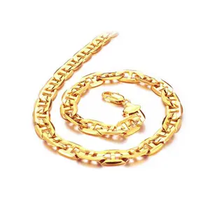Chunky gold chain link necklace,copper plating 18k gold necklace for sale