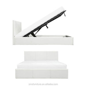 <span class=keywords><strong>Deluxe</strong></span> de elevación de Gas el doble de cuero de la PU de almacenamiento ahorro de espacio cama muebles de diseño en blanco - Product Image 2