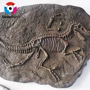 Mit Hang Tag Typ Jura Aushub Maroc Dinosaurier Skelett, Spüle Stein, Reproduktion Fossil