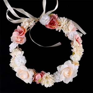 Corona <span class=keywords><strong>de</strong></span> <span class=keywords><strong>flores</strong></span> <span class=keywords><strong>para</strong></span> mujer, diadema <span class=keywords><strong>para</strong></span> fiesta, boda, niña, flor, cuero, cinta elástica, diadema <span class=keywords><strong>de</strong></span> <span class=keywords><strong>flores</strong></span>, corona, 2018 - Product Image 1