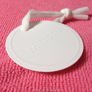 Étiquette volante en papier de logo en relief blanc pur avec corde de fil <span class=keywords><strong>Zpagetti</strong></span> - Product Image 2