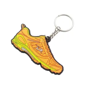 Wholesales custom 3D make your own pink sneaker PVC shoe rubber keychain