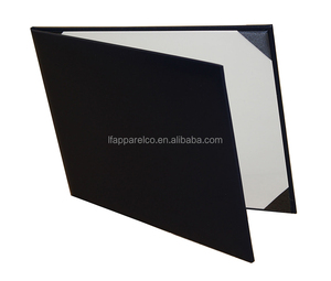 PU Leather Certificate Holder Diploma Cover With Imprint Logo for <strong>A4</strong> <strong>File</strong> - Black - Product Image 1