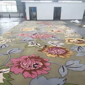Karpet sutra wol desain tradisional buatan tangan karpet dapat dicuci anti-selip terasa dengan bahan lembut ruang tamu matras latihan berkemah - Product Image 4