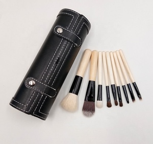 Marrón 9 pieza Tamaño Viaje básicos pinceles <span class=keywords><strong>de</strong></span> <span class=keywords><strong>maquillaje</strong></span> con espejo cosmético y caso - Product Image 4