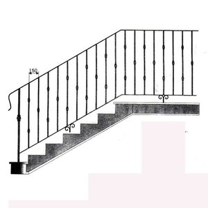 Rampe d'<span class=keywords><strong>escalier</strong></span> intérieure en <span class=keywords><strong>fer</strong></span> <span class=keywords><strong>forgé</strong></span> / Rampe d'<span class=keywords><strong>escalier</strong></span> préfabriquée en métal - Product Image 6