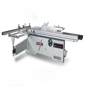 woodworking machine sliding table saw for board cutting with scoring saw