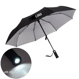 Guarda-chuva led para anúncio, guarda-chuva dobrável com bolsa