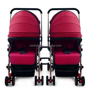 Carrito portátil <span class=keywords><strong>plegable</strong></span> desmontable de charol, carrito de bebé gemelo, cochecito de bebé doble, cochecito de bebé para gemelos, color gris - Product Image 2