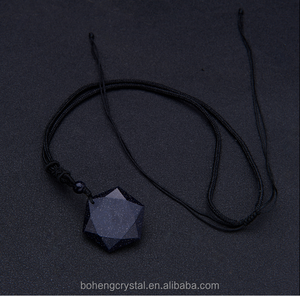 Venta al por mayor natural piedra azul Cristal Tallado estrella de David para la venta - Product Image 4