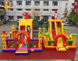 Vui Inflatable Circus Công Viên Giải Trí, Giant Inflatable Clown Fun City, Inflatable Bouncer Castle Với Slides