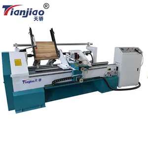 One Head Two Blades Auto Feeder CNC Wood Lathe for Making Wood Post TJ1530A