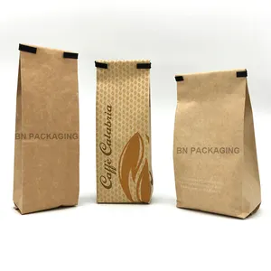 Paper Bags Manufacturers China Factory Direct Reusable High Capacity Brown Kraft Paper Coffee Bag With Tin Tie