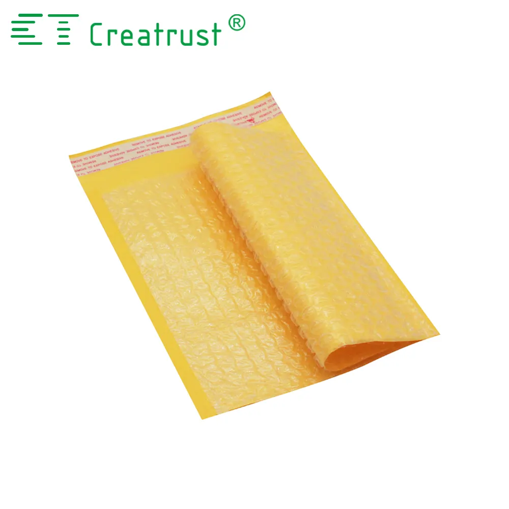 Envelopes acolchoados 4x8 polegadas, envelopes feitos de papel de embalagem forte e amarelo da bolha