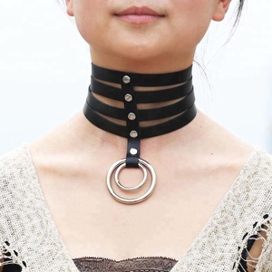 महिलाओं आदमी गोथिक सेक्सी चमड़े अवस्र्द्ध O'ring Submissive कॉलर - Product Image 4