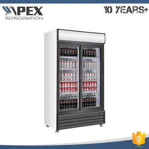 Americana de pista de aluminio regulable en altura y partidario de visualización vertical refrigerador refrigerador
