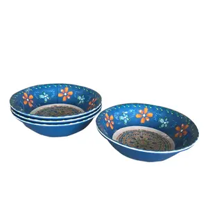 Small flower full print on the inside 7'' and 12'' plastic melamine pastry bowl made in China