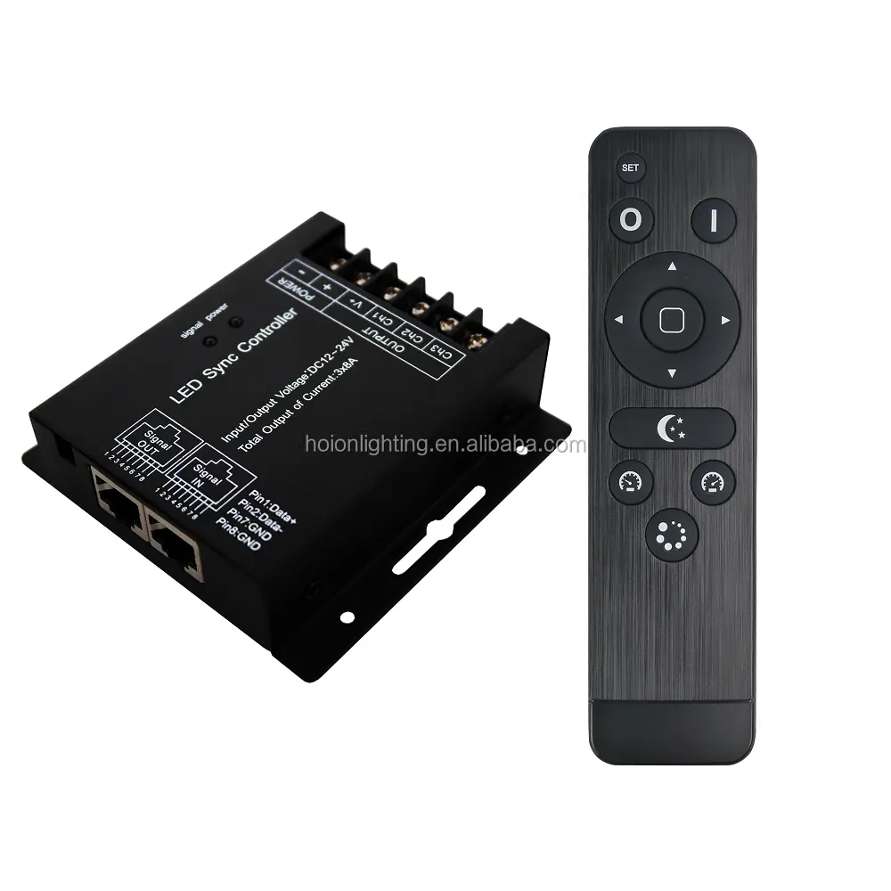 Desain Baru DC12-24V RF Sync Led Rgb Controller dengan Remote Control Nirkabel 3CH * 10A CE, RoHS