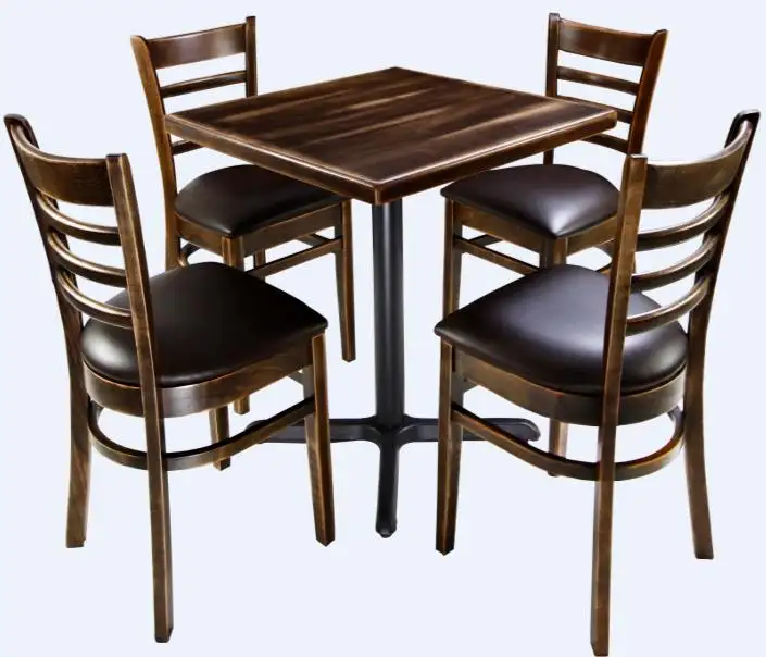 cheap wholesale commercial classic metal wood restaurant furniture table and chairs