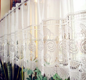 Semi Shade Finished Lace <strong>Curtain</strong> Rose Water Soluble <strong>Kitchen</strong> <strong>Curtain</strong> - Product Image 2