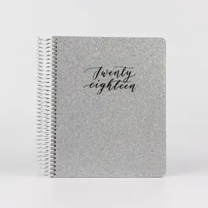 Спиральный дневник на заказ, блокнот с блестками, эластичная лента, спиральный блокнот с блестками, дневник