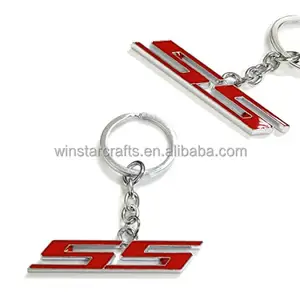 Custom logo design oblong metal number letter sublimation metal keychain