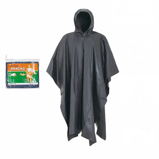 Commerci all'ingrosso a buon mercato riutilizzabile per adulti tessuto PVC pioggia poncho/impermeabile poncho