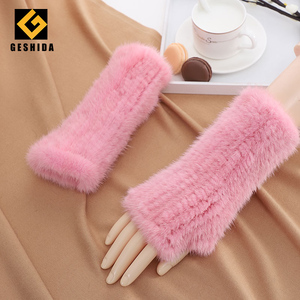 <span class=keywords><strong>Luxe</strong></span> Opéra Partie Chaud Demi Doigt Femmes Hiver Réel Fourrure De Vison Gants Mitaines - Product Image 1