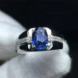 Di Vendita caldo Fornitore Dorato Grande 18 k Oro Blu Zaffiro Anello Per Gli Uomini - Product Image 5