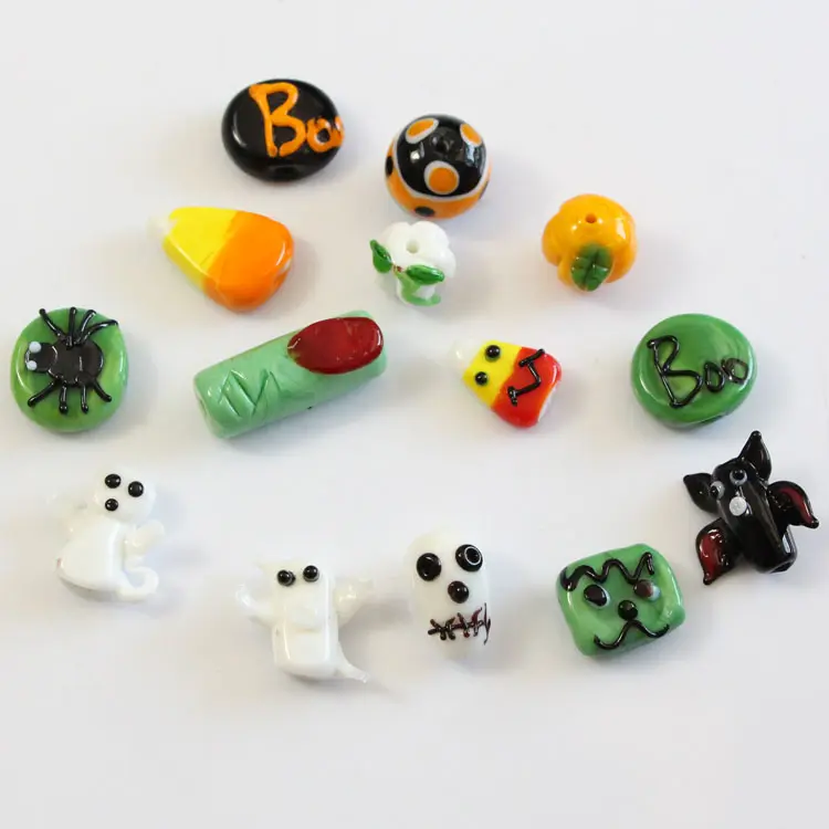 Handmade lampwork halloween glass beads for jewelry making