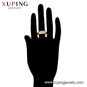 خاتم xuping 15924 مطلي بالذهب عيار 18 قيراط، عينة مجانية، تصميم فاخر بحجر واحد للنساء أو الرجال مع حرف ودانتيل - Product Image 6