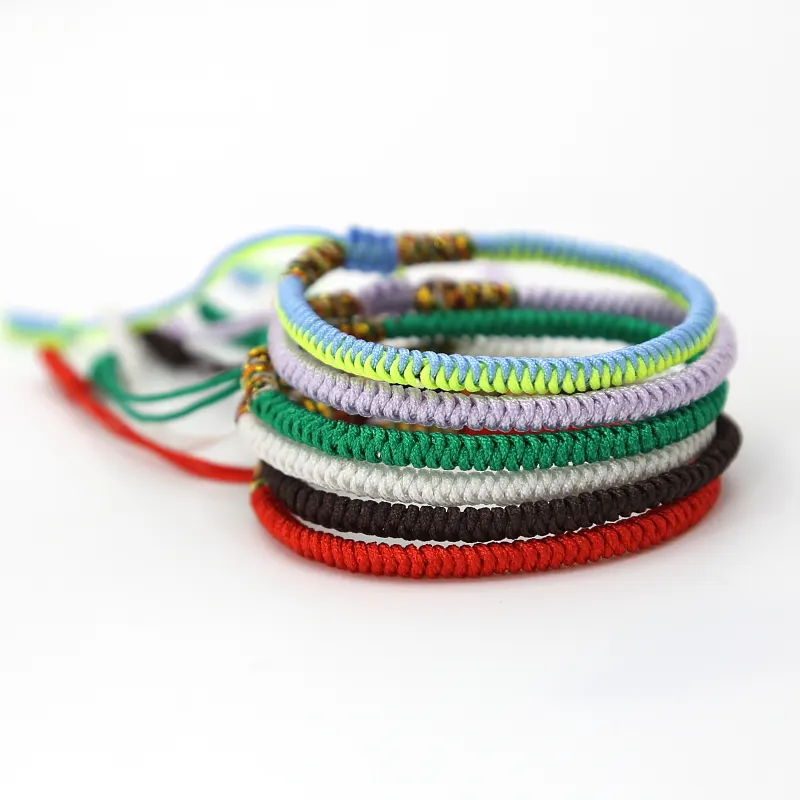High Quality Multi Color Tibetan Buddhism Handmade Knot Lucky Rope Bracelet