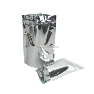 4 oz Perak Aluminium Foil Ditutup Kembali Moistureproof Berdiri Zipper Kantong Garam Rempah-rempah Bubuk Kemasan Tas