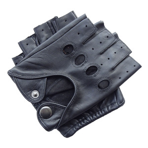Custom Fashion High Quality Half Finger Women Black Goat Skin Lambskin Drive Car Driving Men Sheepskin Leather <strong>Gloves</strong> <strong>Fingerless</strong> - Product Image 4