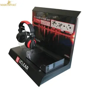 Customized New Gold Supplier Handmade Gloss Black Headset Display Stand