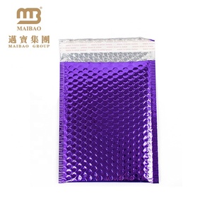 Acolchado Durable brillante metálico púrpura adhesivo envío sobre rosa de polietileno burbuja - Product Image 2