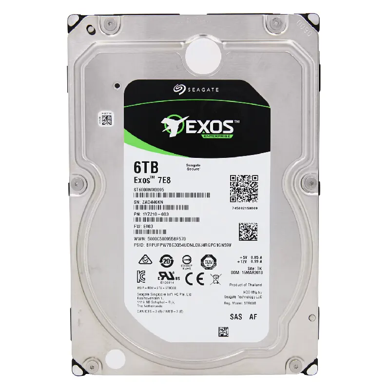 Seagate Enterprise ความจุ ST6000NM0095 6TB 7200RPM SAS 12.0กิกะไบต์/วินาที256MB 512E Enterprise Hard Drive