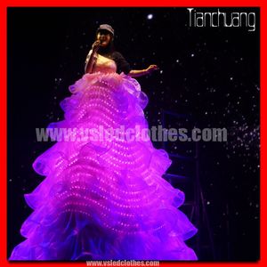 Rgb farbdruck Sänger glow in <span class=keywords><strong>the</strong></span> dark kleider, stitle Spaziergang led-licht kleid, anpassen farbe ändern kleid - Product Image 1