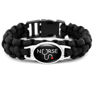 Bracelet paracorde, alerte médicale, pour septum, d'aluminium, cerveau, Cancer, diabète, diabète, infirmière, synchronisation duvet EMT,