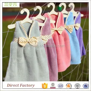 Dress style coral fleece cute kitchen hand towel dress design