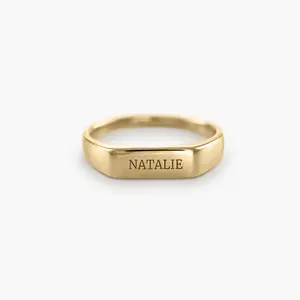 fashion jewelry new design silver gold bar rings custom personalized name logo ring for men women