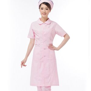 El Personal Médico Enfermera Del Hospital Uniforme Set Vestido Rosa De Cuello chino - Product Image 2
