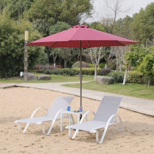 Set da Giardino con <span class=keywords><strong>Lettino</strong></span> <span class=keywords><strong>Prendisole</strong></span> in Alluminio, Tavolino Laterale e Ombrellone per Patio e <span class=keywords><strong>Spiaggia</strong></span> - Product Image 1