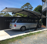 Auvents de stationnement à pente unique, kits de carport, garages, en alliage d'aluminium 6061-T6 100% pressé à froid, étanche, finition bois PVDF