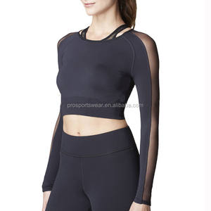 <strong>Ladies</strong> Long Sleeve Crop Top Fitness Gym Sports Wear Fashion Girl <strong>Clothing</strong> for Sports Yoga - Product Image 2