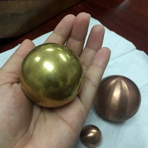 Sphères creuses en laiton et en cuivre pur de grande et petite taille avec trous, billes à roulement - Product Image 2