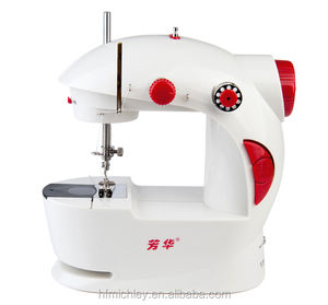 จักรเย็บผ้าโอเวอร์ล็อคแบบมือถือขนาดเล็กสำหรับใช้ในครัวเรือน FHSM 201 แบบเข็มเดี่ยว ฐานเรียบ ผลิตจากพลาสติกและโลหะที่ทนทาน - Product Image 1